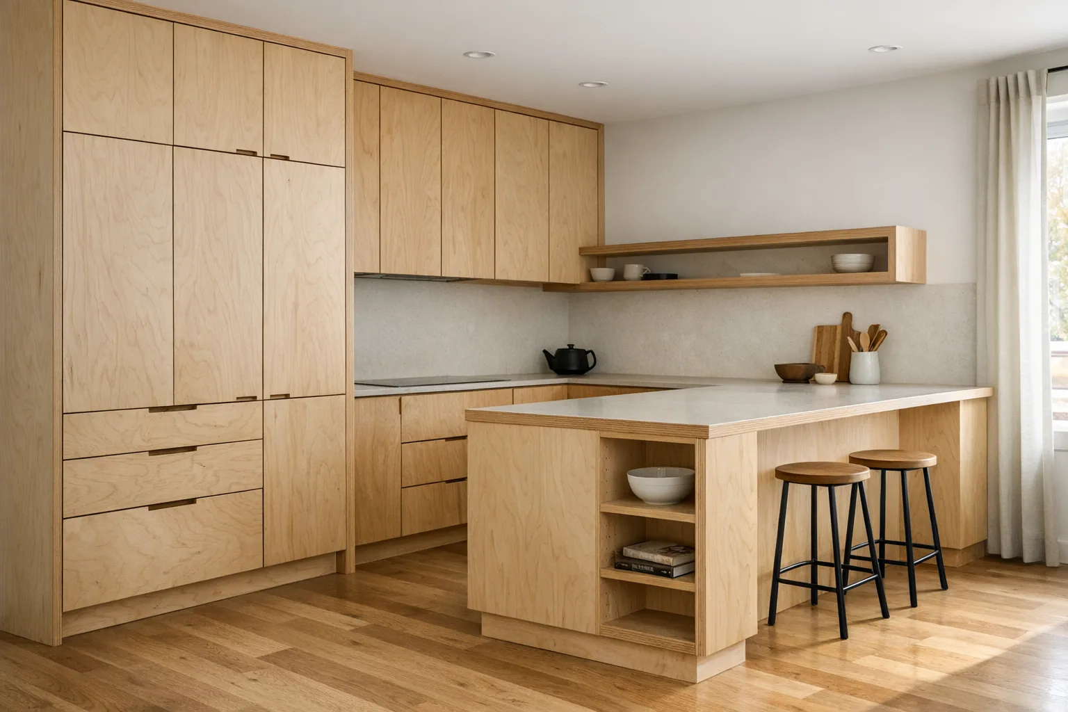 Détail de contreplaqué pour armoires sur mesure