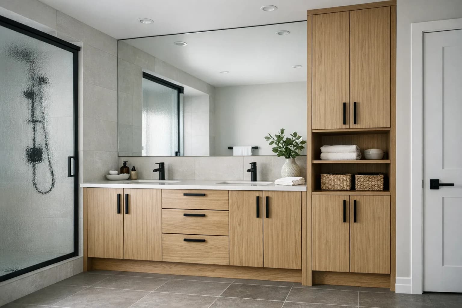 Détail matériau pour salle de bain sur mesure